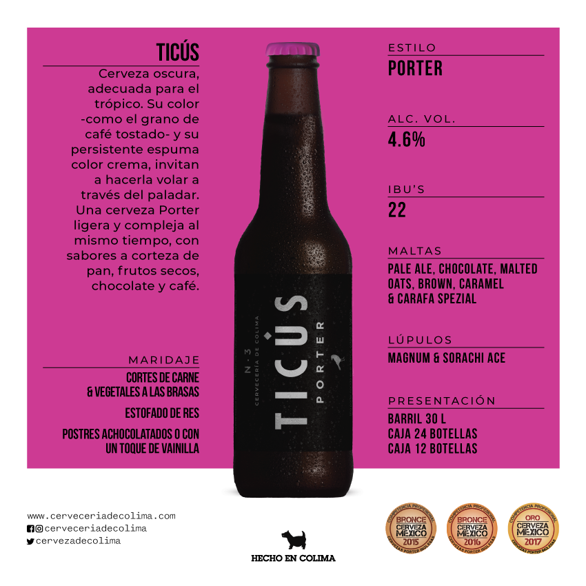 TICUS Cerveza Porter Oscura